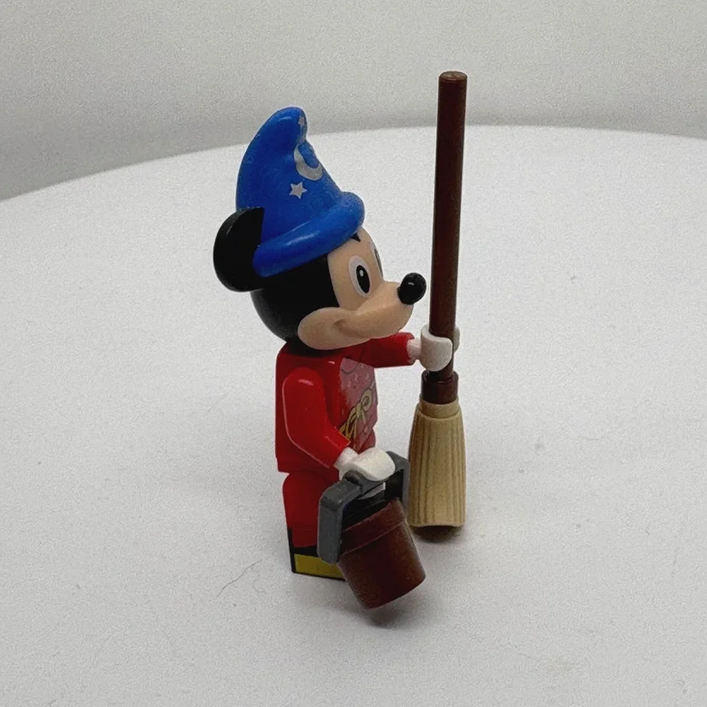 Disney Fantasia Sorcerer Mickey Mouse Minifigure with Broom and Bucket Accessory